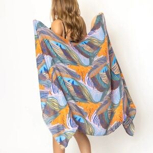 Colorful Kimono Tropical Leaves Patterned